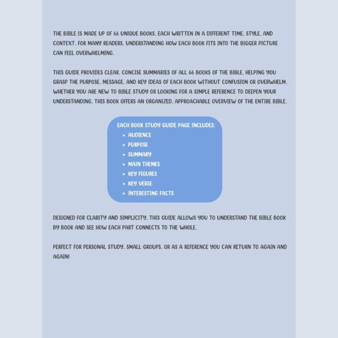 66 Books of the Bible Study Guides