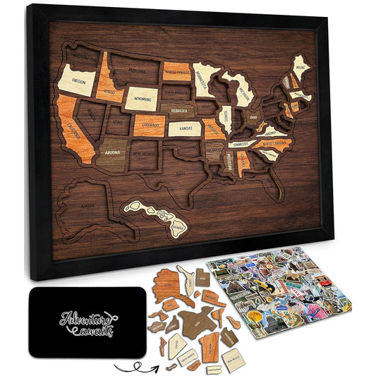 Wooden USA Travel Map Puzzle