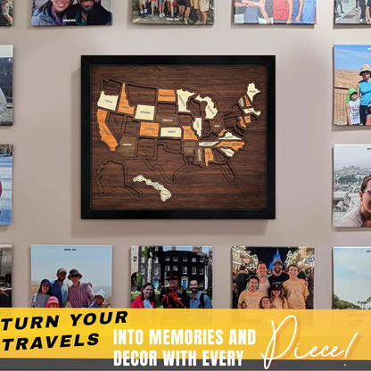 Wooden USA Travel Map Puzzle