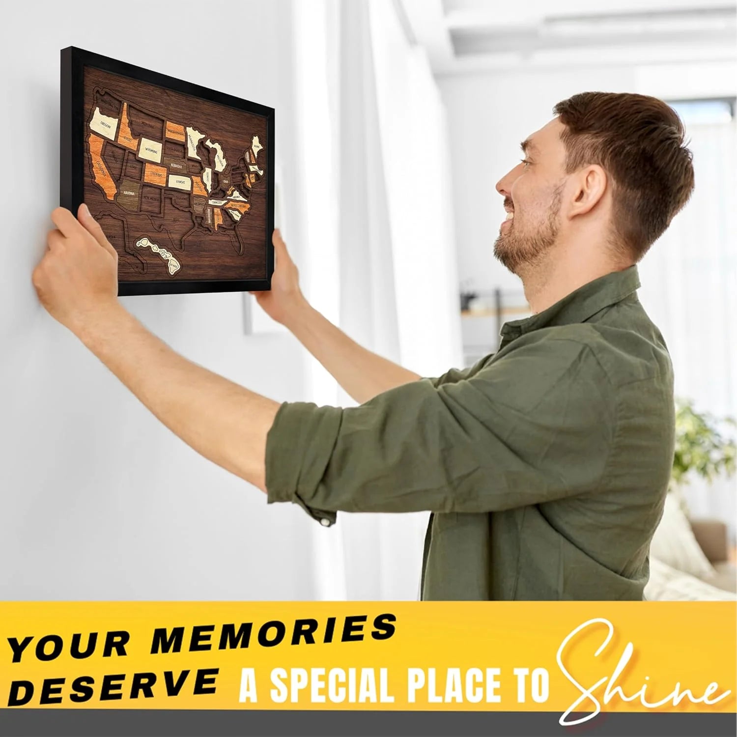 Wooden USA Travel Map Puzzle